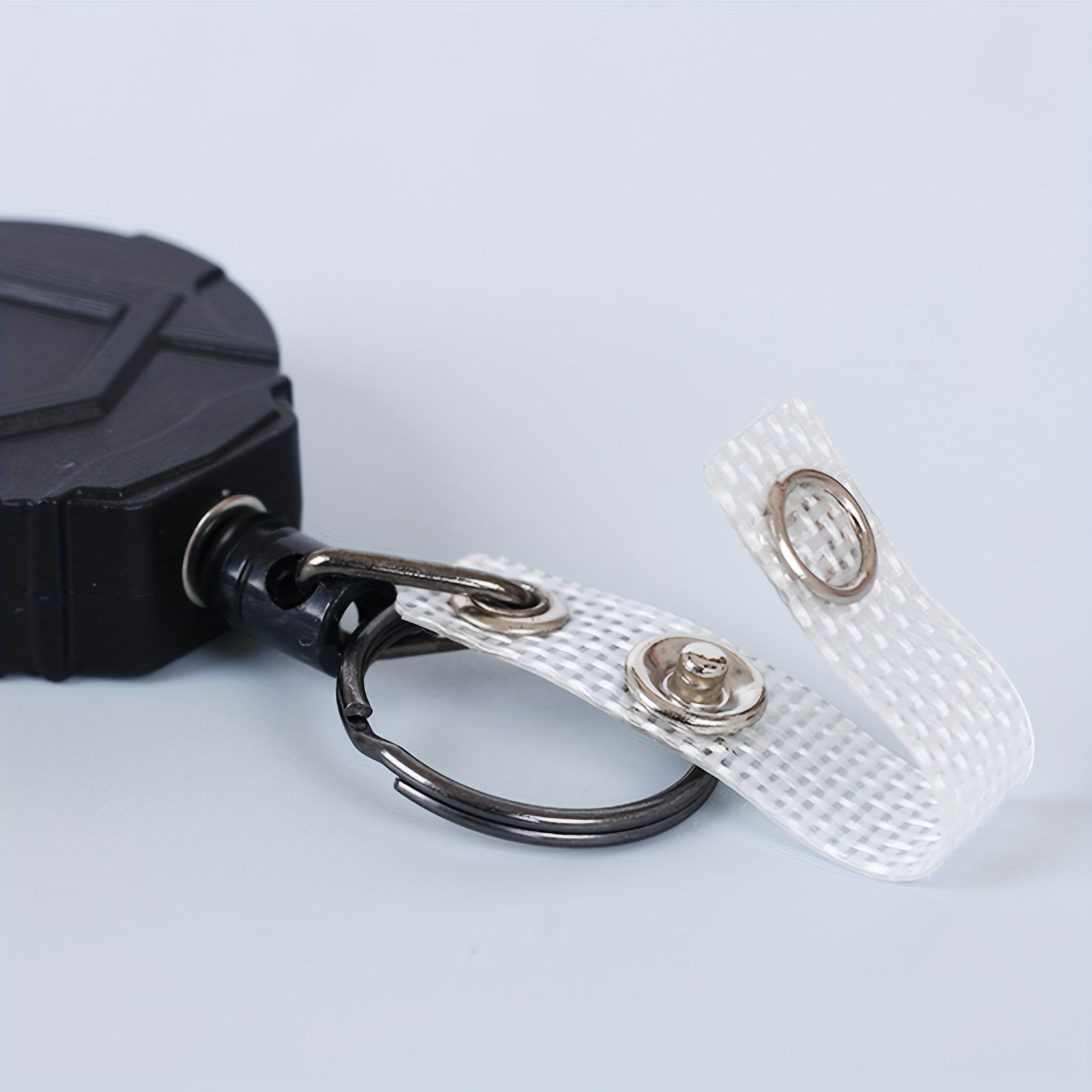 Retractable Key Chain w/ Carabiner & Steel Wire Cord for Camping Hiking