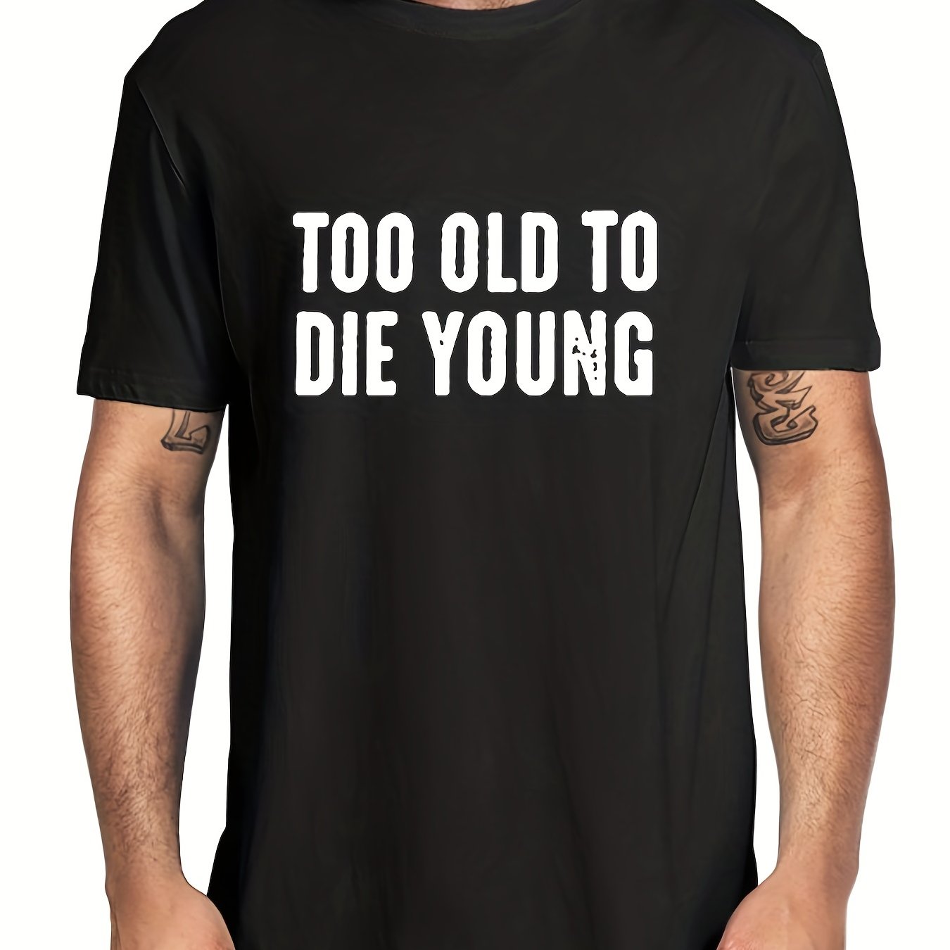Men's Breathable Letter Print T Shirt for Summer
