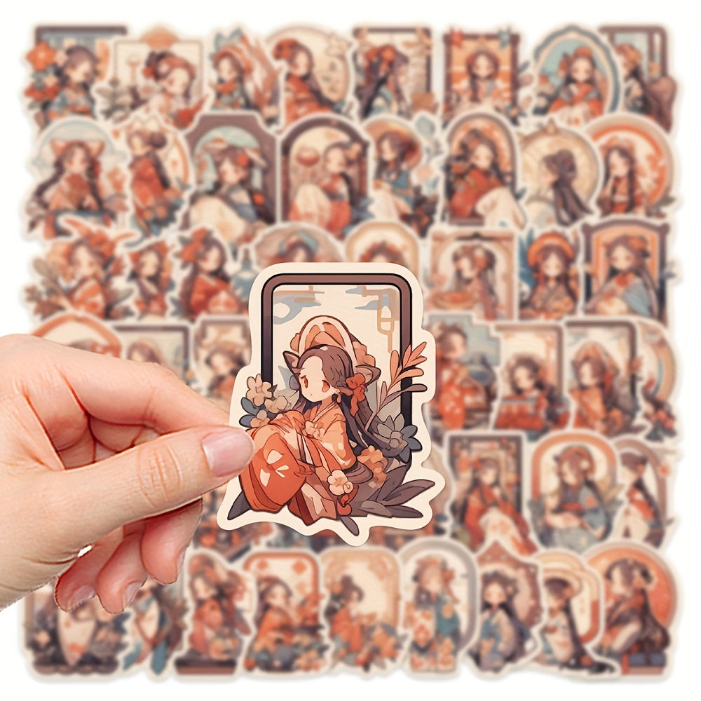 50pcs Kimono Beauty Graffiti Stickers for Laptop Helmet Water Cup Decoration