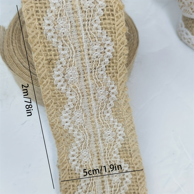 DIY Burlap Decorative Ribbon Jute Webbing 200cm Roll Easter Decoration