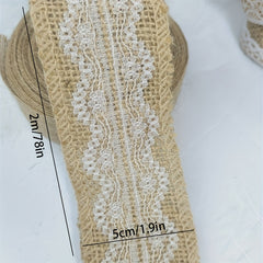 DIY Burlap Decorative Ribbon Jute Webbing 200cm Roll Easter Decoration