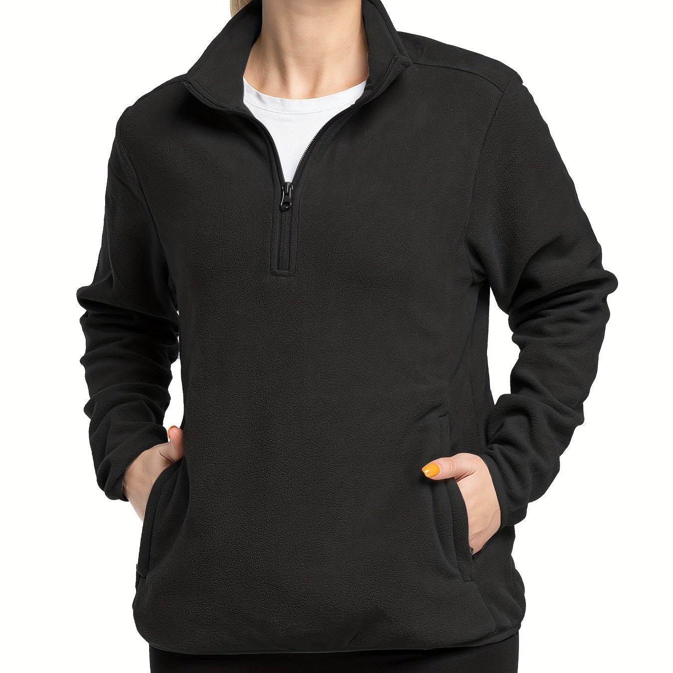 Women's Lightweight Polar Fleece Pullover Jacket Zip Top