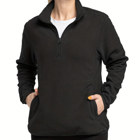 Women's Lightweight Polar Fleece Pullover Jacket Zip Top