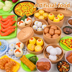 Kids Kitchen Toy Set - Breakfast Food Simulation Educational Toy