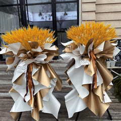 20 Sheets Double Sided Golden Flower Wrapping Paper Waterproof Gift Packaging