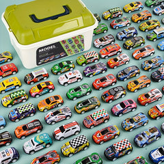 50pc Metal Car Simulation Mini Pull Back Car Model Set Small Car Racing Toy