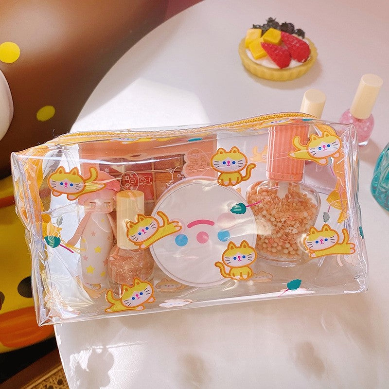 Cartoon Bear Dog PVC Travel Cosmetic Bag Waterproof Makeup Storage