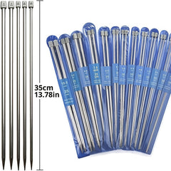 11 Pairs Stainless Steel Knitting Needles Set for Beginners