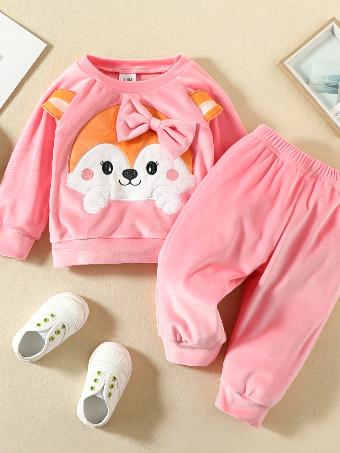 Girls' Fox Print Long Sleeved Trousers Set
