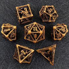 7pcs Metal Hollow Large Polyhedral Dice Set for RPG