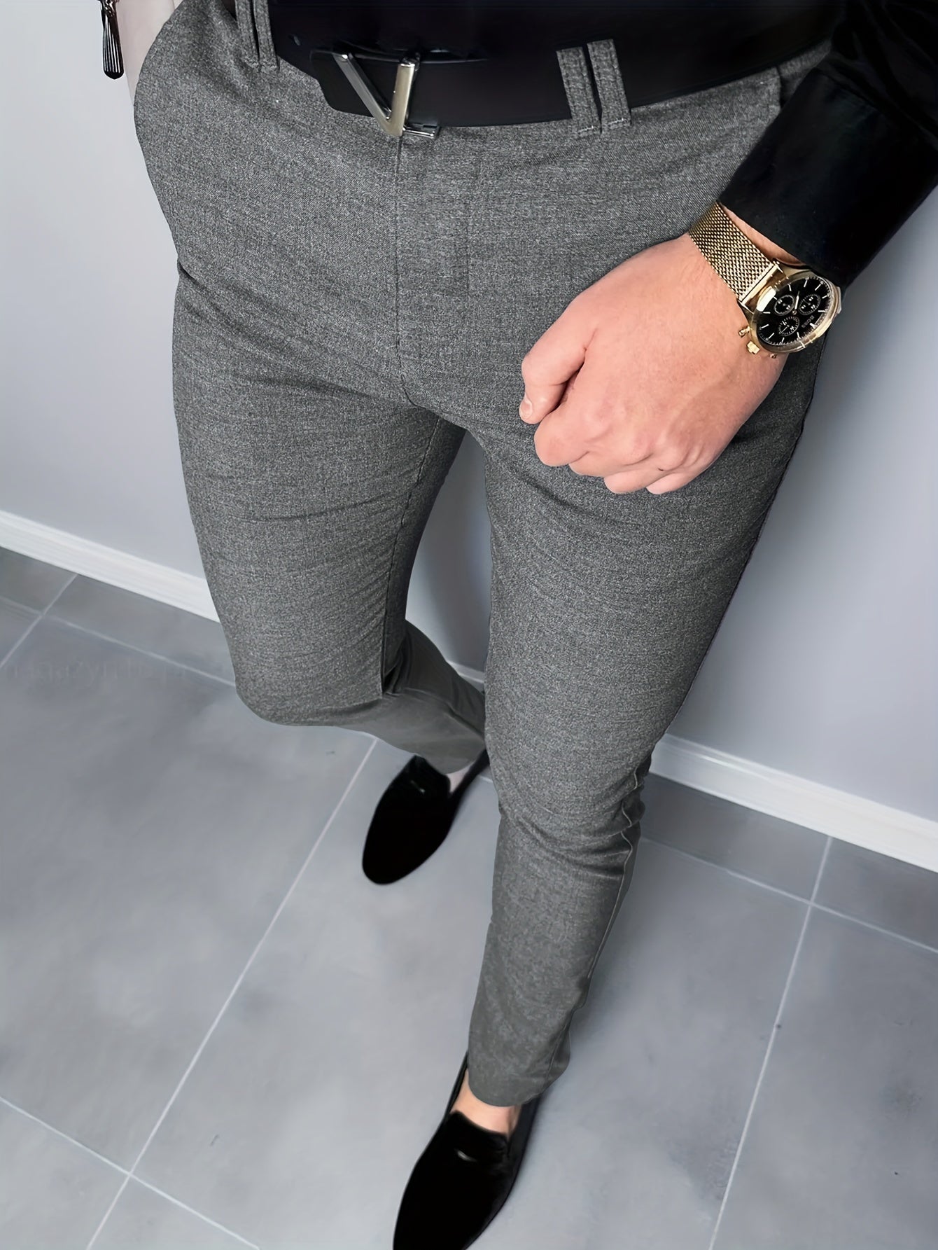 Men's Vintage Style Stretch Dress Pants for Business