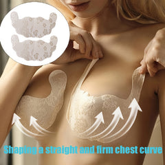 4pcs Lace Breast Lift Stickers Anti-Sagging U Shape Bra Pad Random Size