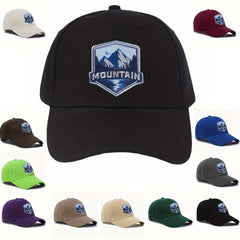 Mountain Embroidery Peaked Cap Soft Top Summer Multicolor Hat Mens Peaked Cap