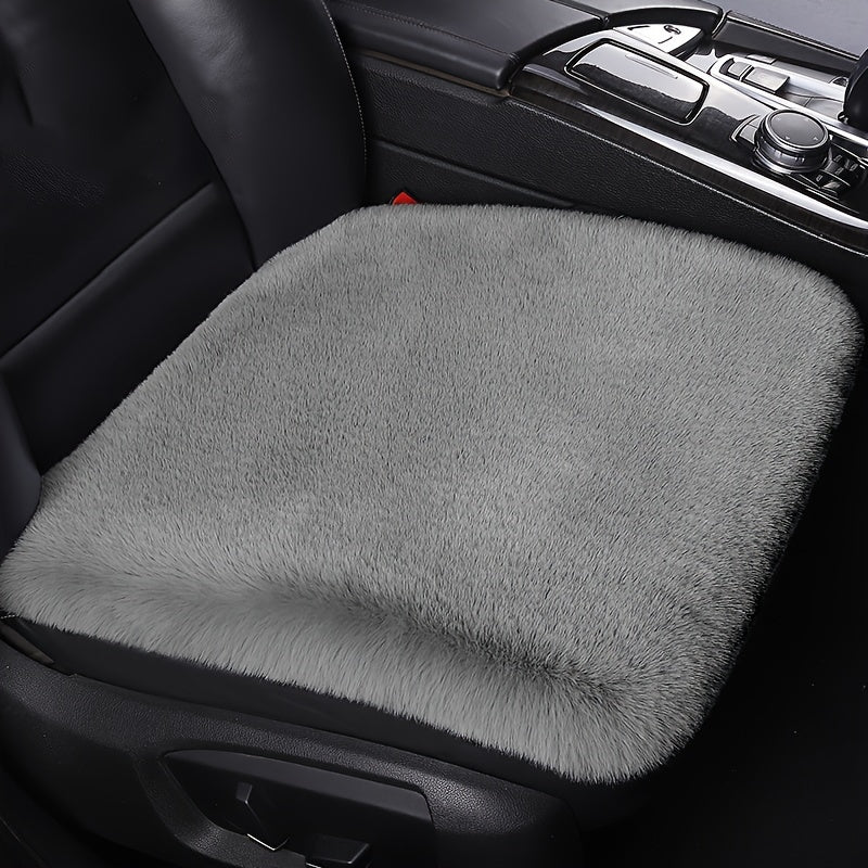Grey Car Seat Cushion Winter Plush Short Hair Non-slip Cushion