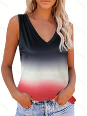 Casual Sleeveless V Neck Tank Top for Women