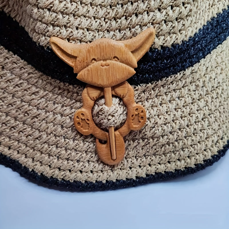 Wooden Fox Brooch For Girls