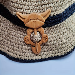 Wooden Fox Brooch For Girls
