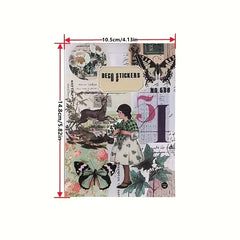 20pcs PET Retro Illustrated Journal Decorative Stickers