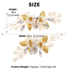 Crystal Faux Pearl Shoe Clips for Wedding Bride 1 Pair
