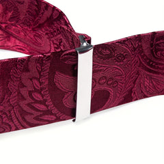 Men's Paisley Silk Suspender Set for Wedding Party