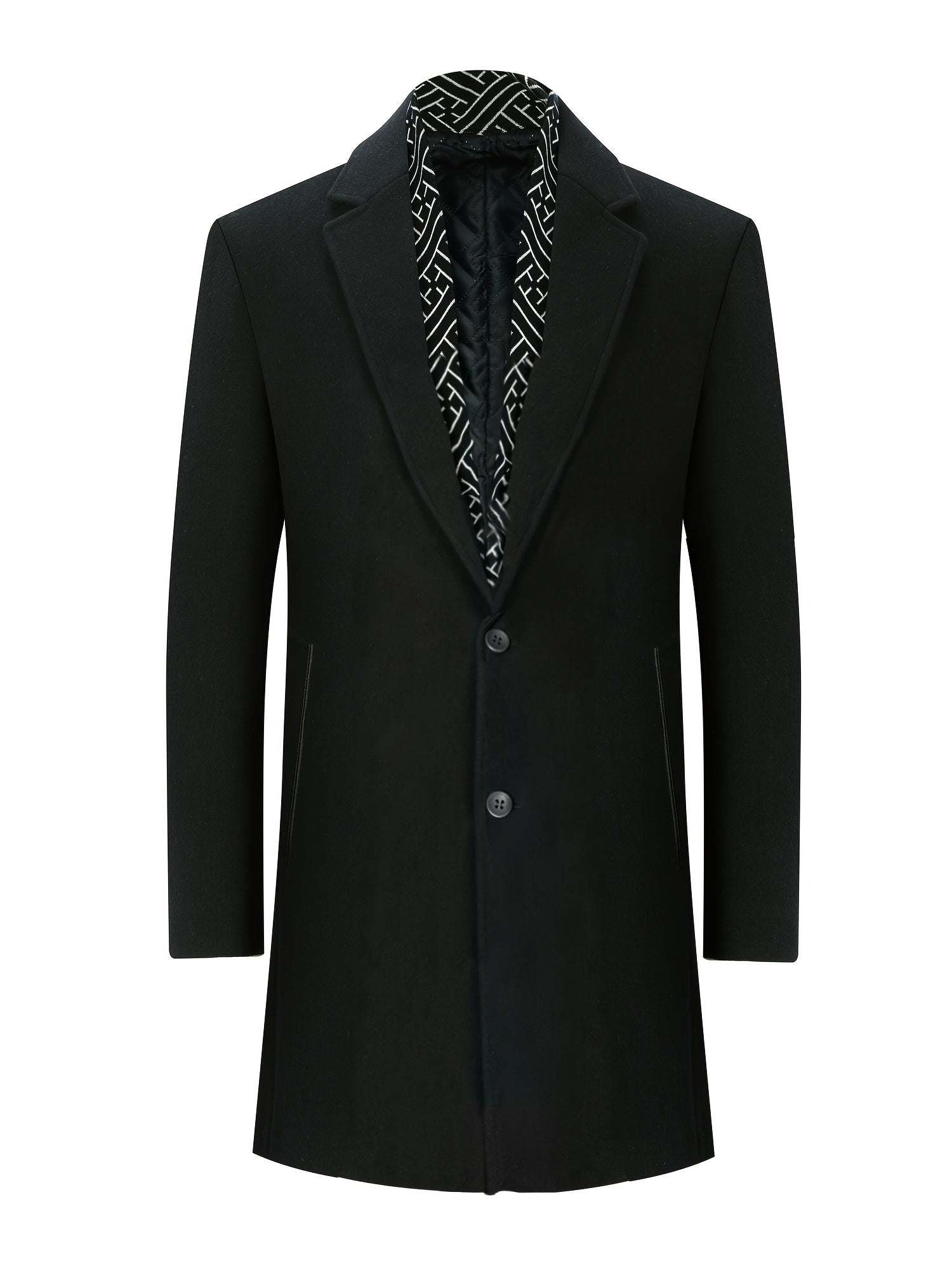 Men's Woolen Coat Long Windbreaker Jacket