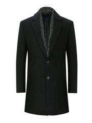 Men's Woolen Coat Long Windbreaker Jacket