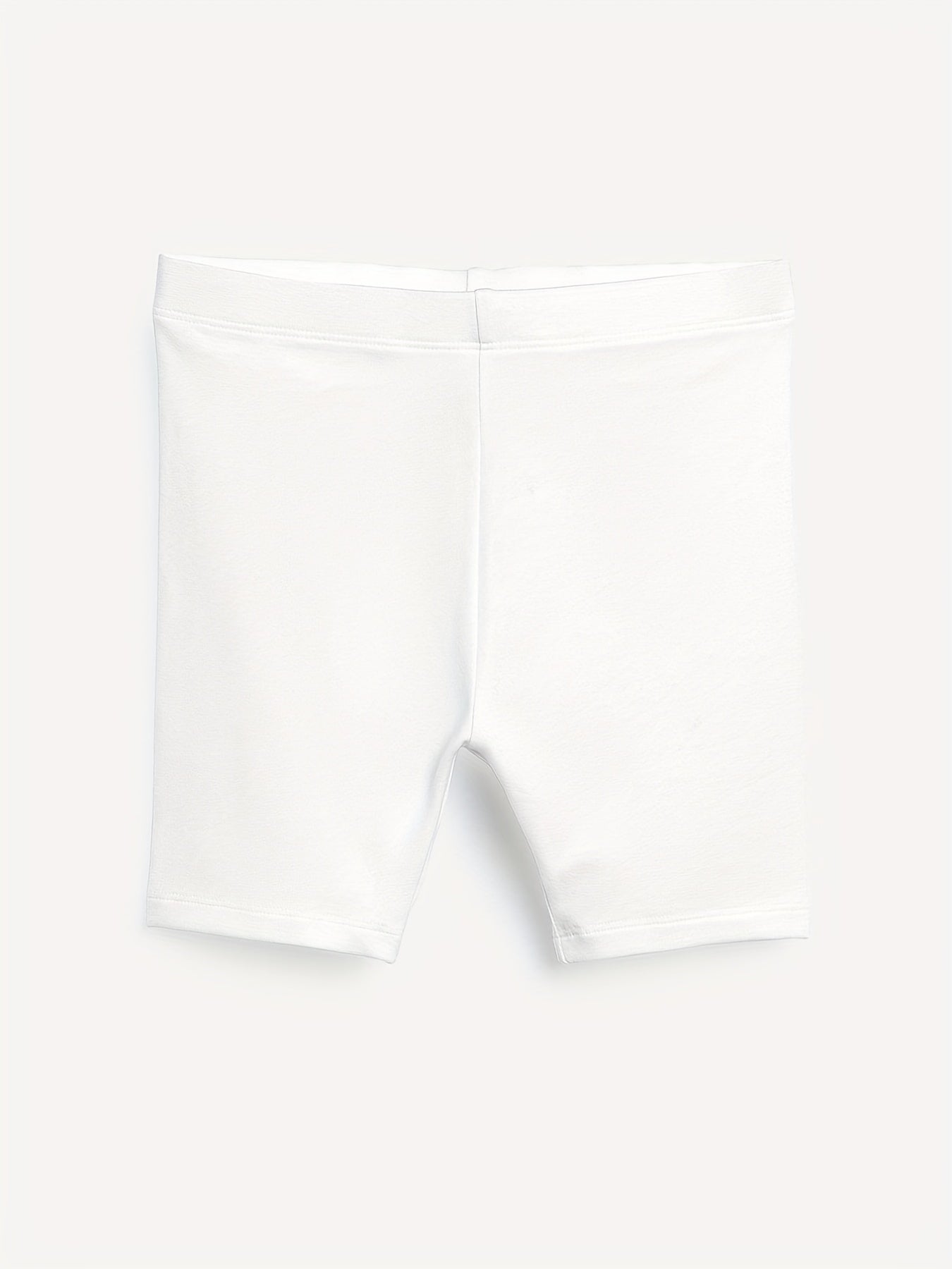 2pcs Toddler Girls Solid Elastic Waist Casual Biker Shorts
