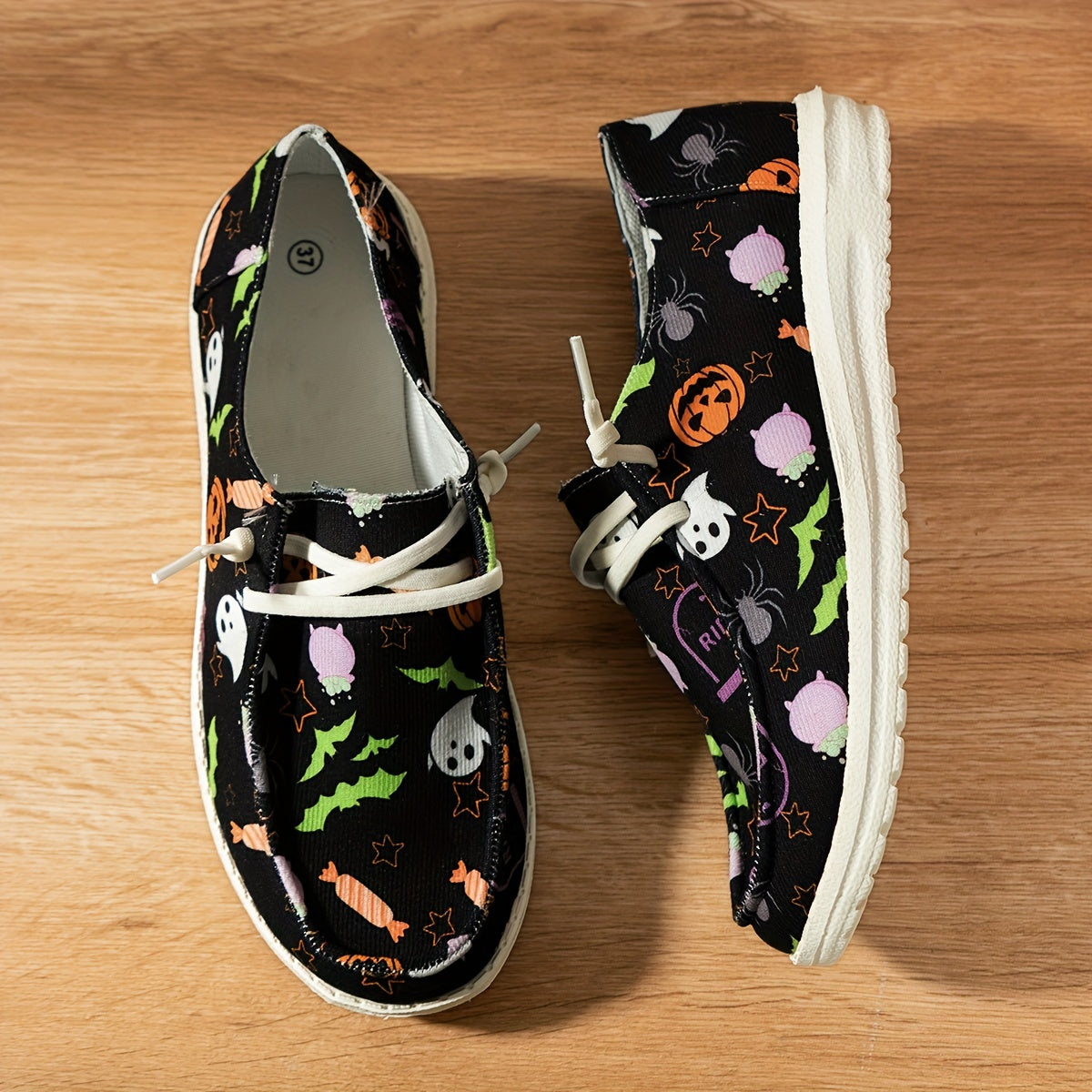 Halloween Elements Print Low Top Casual Shoe Lightweight