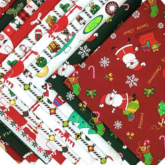 12pcs Cotton Christmas Cloth Set DIY Patchwork Pure Cotton Christmas Deco