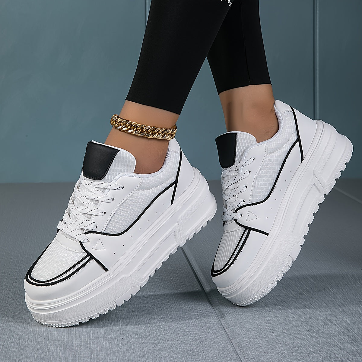 Breathable Mesh Platform Sneakers Height Increased Casual Shoes For Women