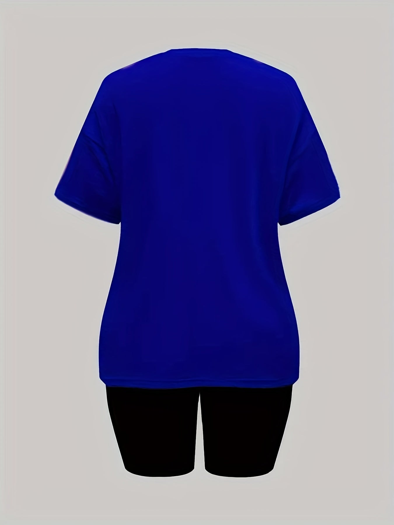 Letter Print 2pc Set Casual T-shirt & High Waist Shorts Outfits