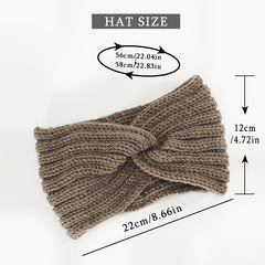 Knit Headbands Ear Warmers Elastic Turban Head Wraps Solid Hair Band