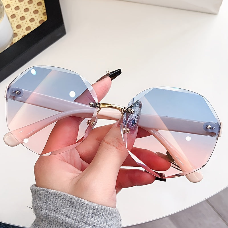 Gradient Lens Sunglasses Polygon Frame Glasses