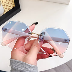 Gradient Lens Sunglasses Polygon Frame Glasses