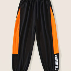Kid's Clash Sweatpants THE WARRIOR Print Elastic Waist Pants Boy's Clothes