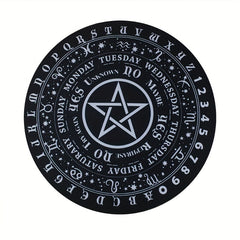 Rubber Mat with Divination & Zodiac Designs: Pendulum & Stone Protection
