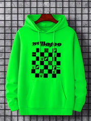 Checkerboard Print Hoodie Men's Casual Graphic Pullover Hoodie