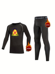 Kids Compression Fleece Sets with Cartoon Pattern