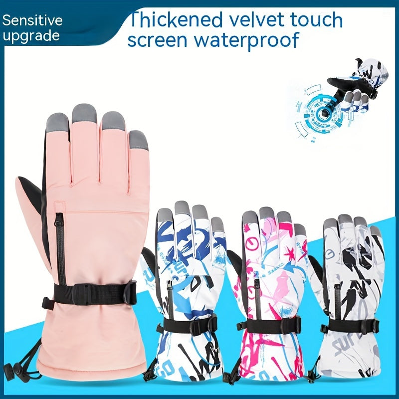 Couple Skiing Gloves Autumn Winter Warm Gloves Thickened Padded Riding Gloves