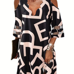 Scallop Trim Half Sleeve Dress for Women