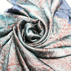 Vintage Paisley Satin Scarf Classic Print Shawl Casual Windproof Head Wrap