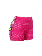 Plus Dot & Pop Art Print Elastic High Rise Skinny Shorts