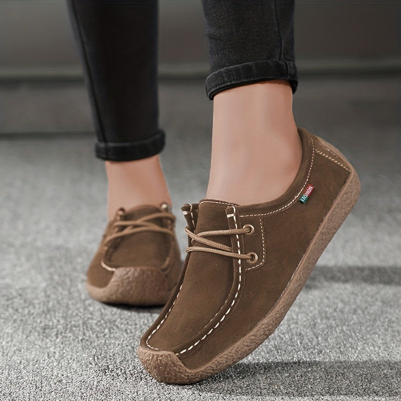 Women's Retro Flat Shoes Solid Low Top Slip On Casual Soft Sole Flats