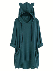Patched Pocket Drawstring Hoodie Long Sleeve Sweatshirt