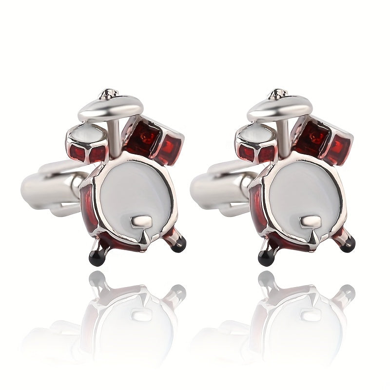 Band Drum Kit French Cufflinks Drip Oil Cuff Nails