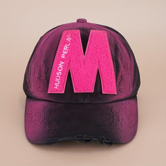 Tie Dye Gradient Graffiti Print Baseball Cap Frayed Brim Sun Hat