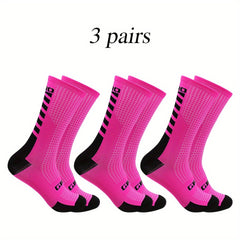 Men's Mid Crew Sport Socks - Sweat Absorbing Nylon Blend - Comfy & Breathable