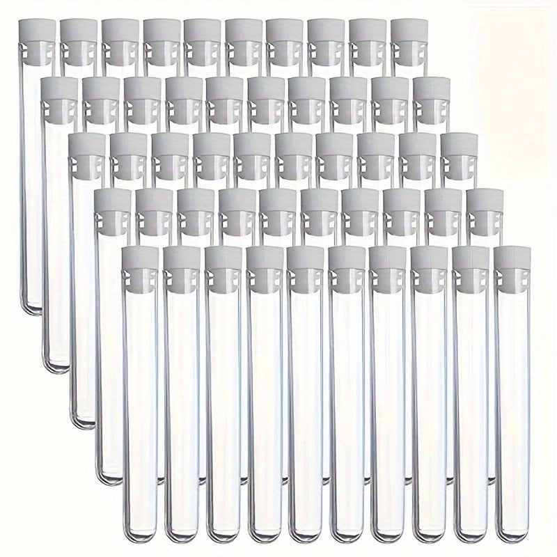 50pcs 5ML Transparent Plastic Test Tubes With Lid