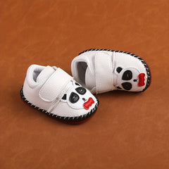 Baby Boys Panda Print Leather Shoes Non-slip Soft Crib Shoes