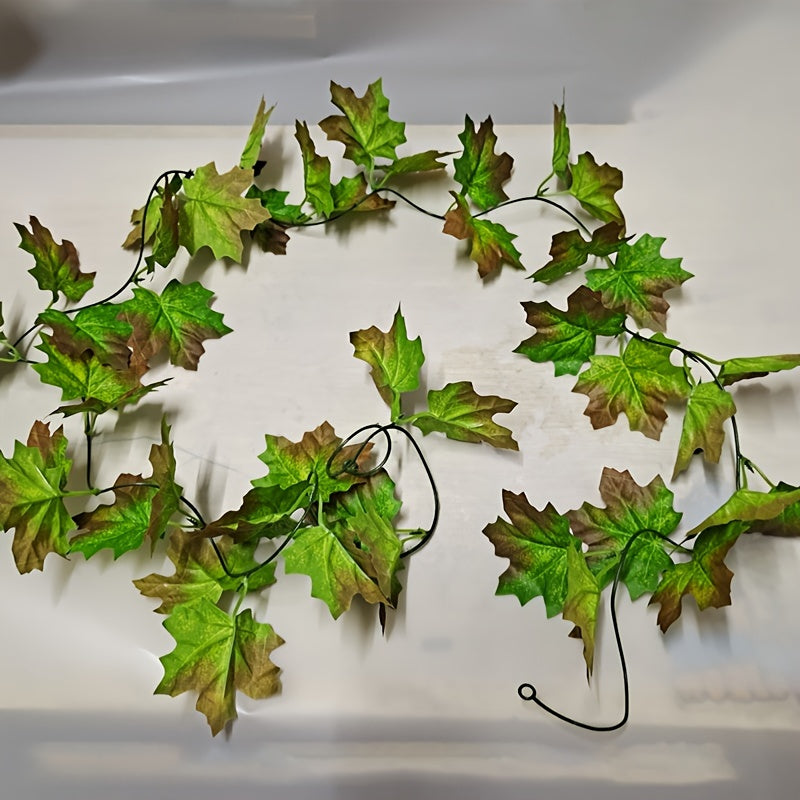 Autumn Maple Leaves and Rattan Door Hanging Decor